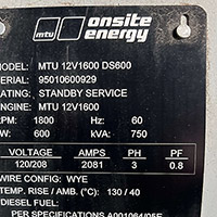 MTU 600 kW DS600 10