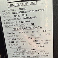 Generac 250 kW SG250 3