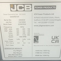 JCB 320 kW Diesel Generator: Tier 4 Final Standby Power Available 8