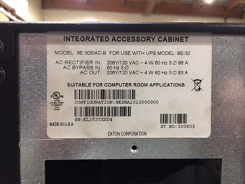 Eaton 9E Maintenance Bypass 20 kVA Eaton 9E Maintenance Bypass 20 kVA